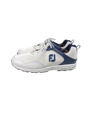 FootJoy Mens 13M White & Navy Athletic Golf Shoes With Spikeless Sole